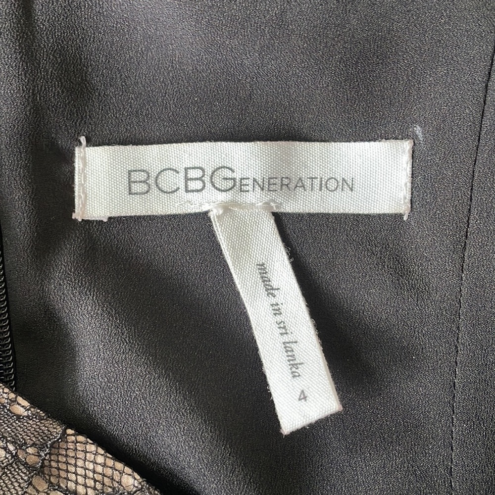 BCBGENERATION dress size 4 black tan lace panels long maxi party cocktail - Picture 13 of 14